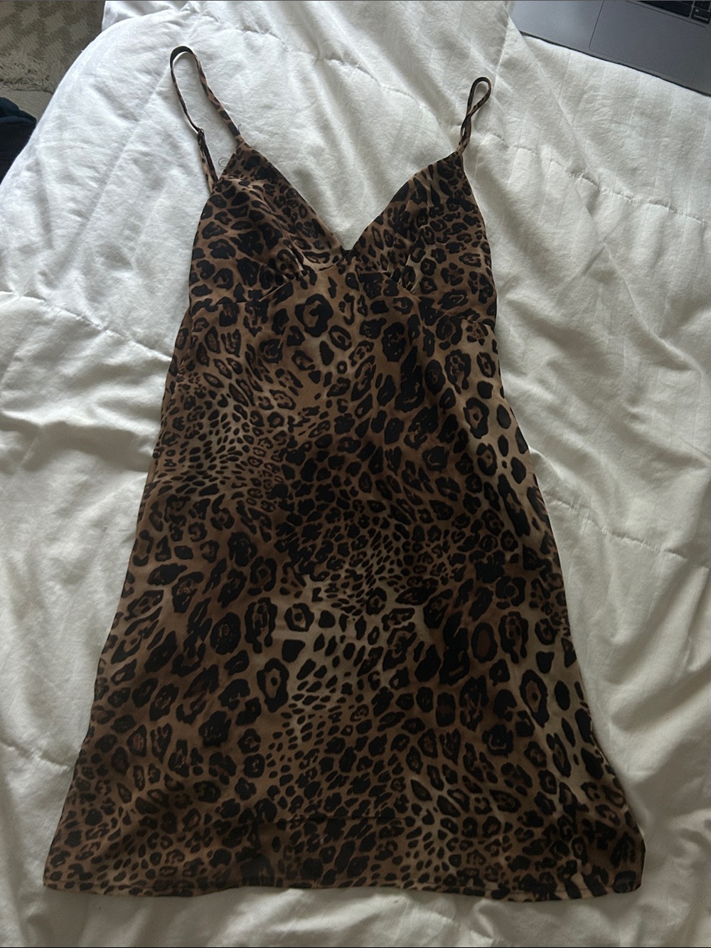 Peppermayo Brown and Black Leopard Print Mini Slip Dress
